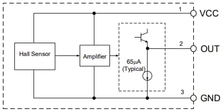Block Diagram - Diodes Incorporated AH49FQ Hall Effect Sensor